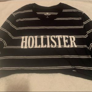 Navy blue stripped crop top from Hollister